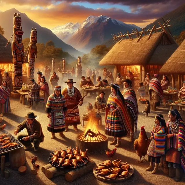 Ilustración editorial inspirada en patrimonio rural del sur de Chile